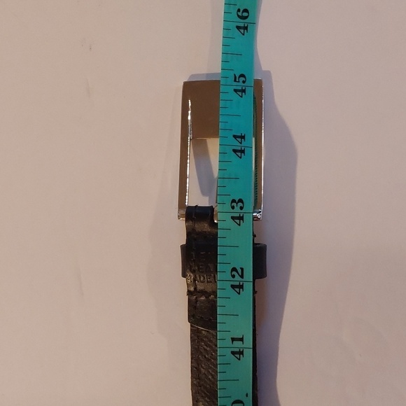 Womens Black Genuine Leather Belt with Silver Metal Links Edgy Punk Goth Sz.M/L main image 4